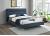 4ft6 Double Fyn Steel Blue Linen Fabric Upholstered Bed Frame 3